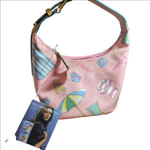 Dooney and Bourke Pink Blue Beach Shoulder Bag